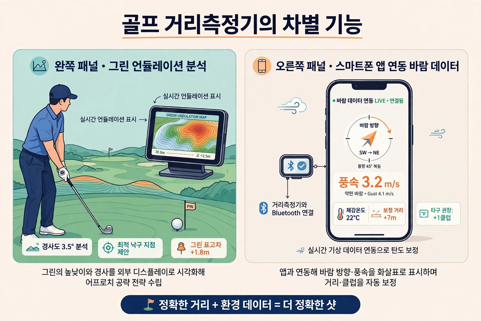 그린 언듈레이션과 윈드 연동 기능을 보여주는 인포그래픽